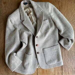 Liz Claiborne Textured Tan Wool Blend Blazer